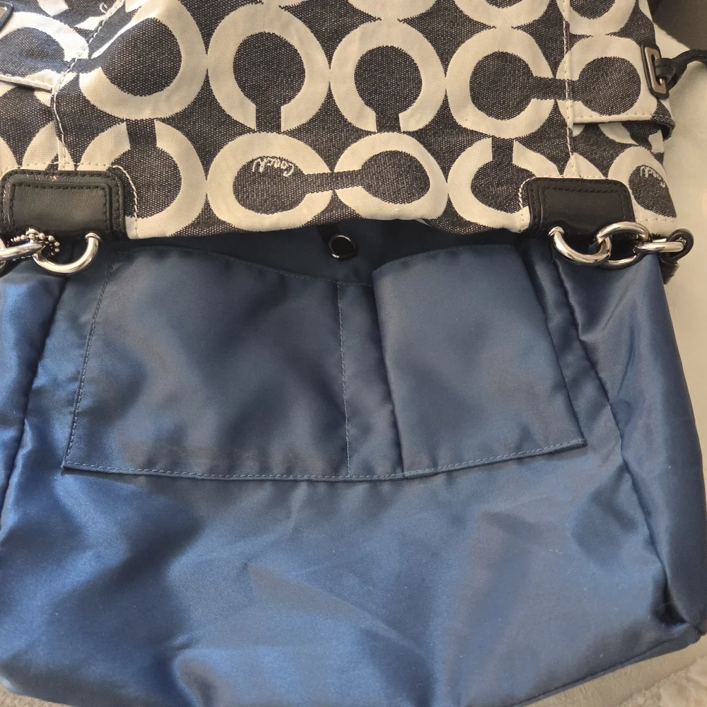 Coach Black and White Signature Purse OP Art - Picture 9 of 13